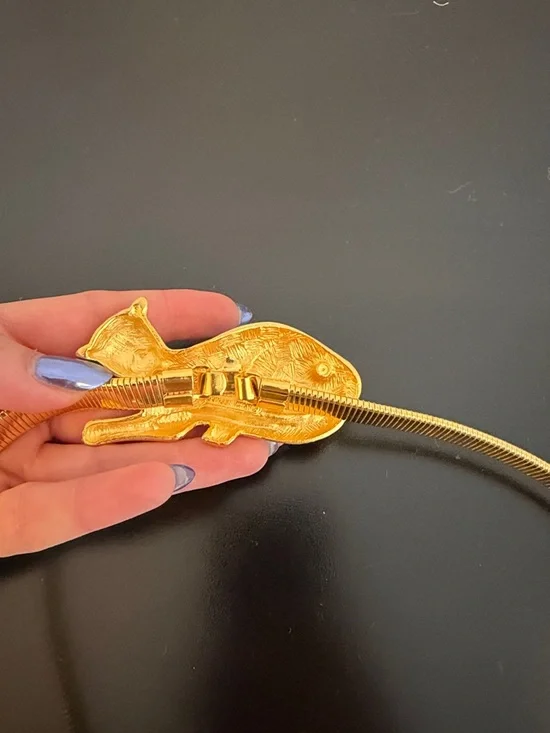 90s Vintage Doreen Ryan Leopard Statement Waist Belt - Picture 3 of 6